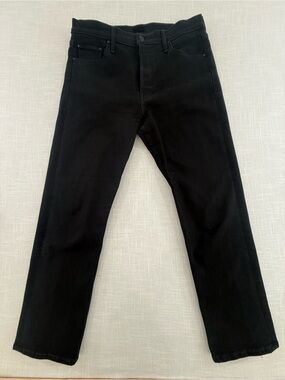 MOTHER Black Denim Jeans with Branded Button
